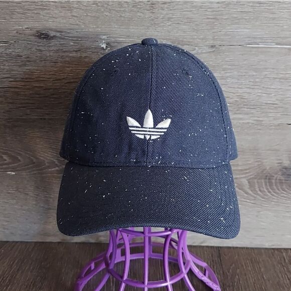 Adidas Trefoil Hat Strapaback Cap Navy Blue Speckled Spots Activewear - Picture 1 of 6
